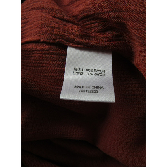 MAJORELLE Cutout Back Zip Wrap Around Embellishment M Short Sleeve Rust Dress - Picture 4 of 4